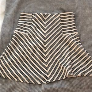 LOFT Flare Striped Skirt